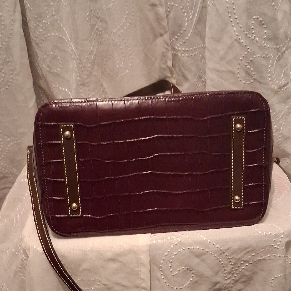 Dooney & Bourke Dark Brown Crocodile-Embossed Shoulder Bag - Picture 7 of 7